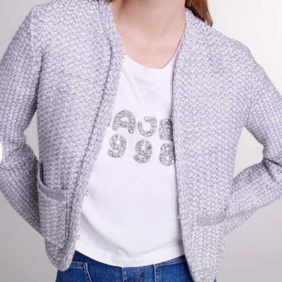 MAJE NWT Tweed Look Cardigan US M (Fr 2) - Picture 2 of 7